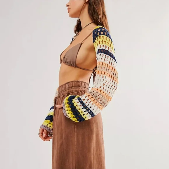 New Free People Gia Crochet Shrug - Beachy Combo - Picture 2 of 9